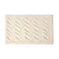 BADEMATTE 50/80 cm Chevron, Hochflor - Weiß, Textil (50/80cm) - Homescapes