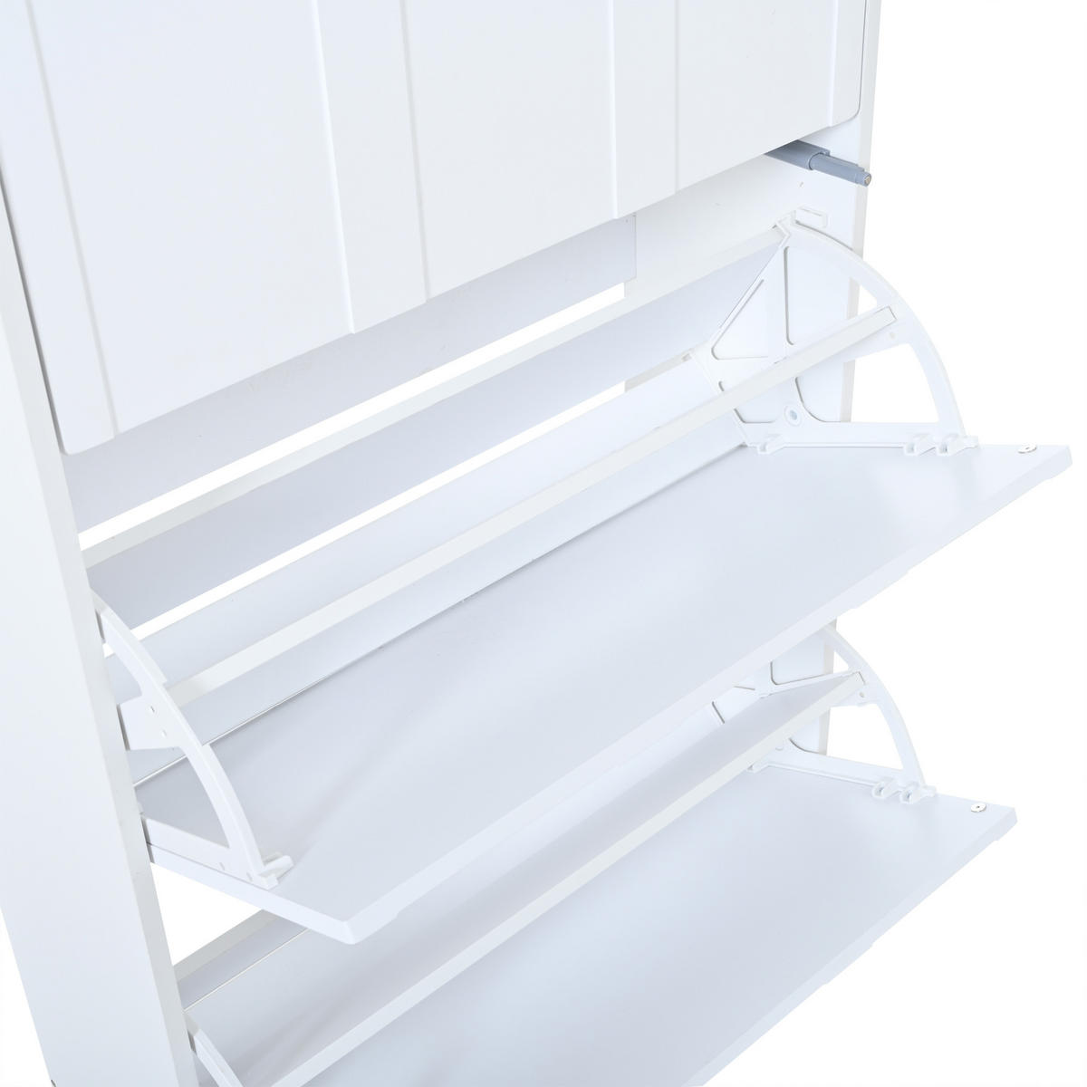 SCHUHSCHRANK aus MDF 70x25x120cm in Weiß mit 6 Fächern - Weiß, Holzwerkstoff (70/102/25cm) - Modfu