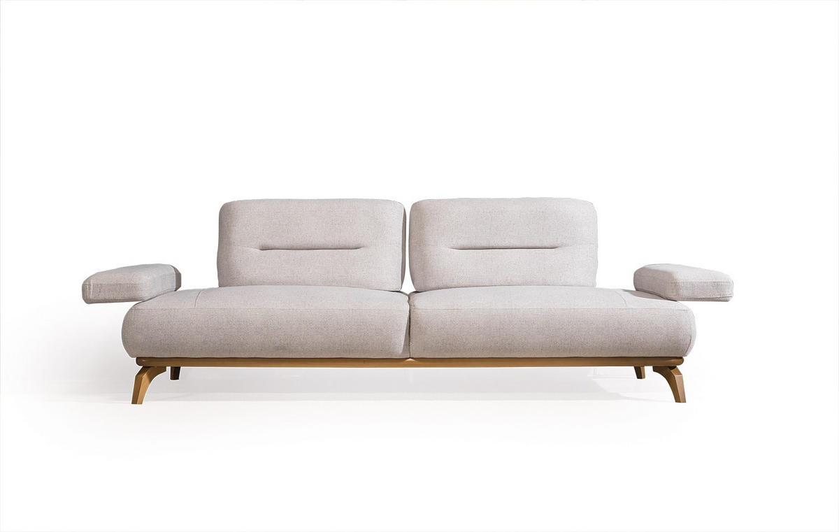 2 Sitzer SOFA Smooth Samt Schwarz - Beige, Holz/Textil (200/90/100cm) - Villa Möbel