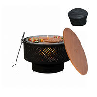 FEUERSCHALE - Schwarz, Textil/Metall (66/43/66cm) - Relaxdays