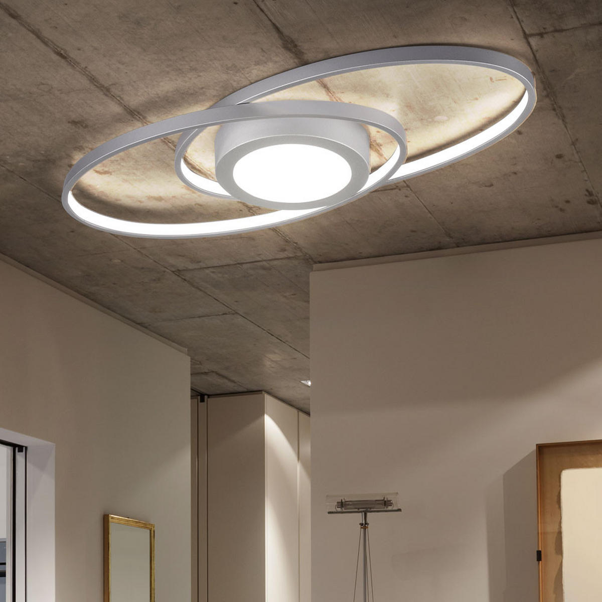 LED DECKENLEUCHTE Galaxy Silber Metall - Silberfarben, Metall (23/57/4cm)