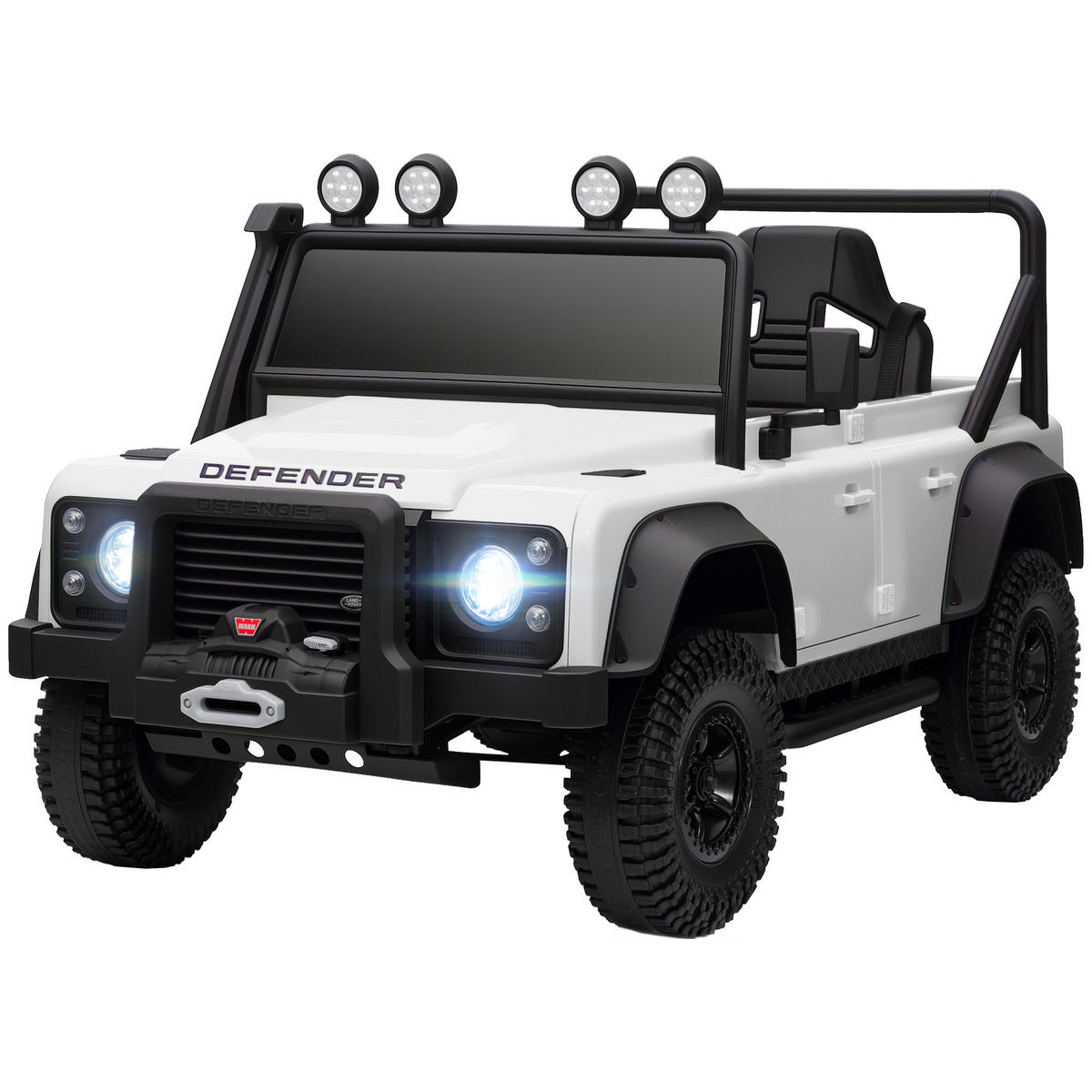 KINDER-ELEKTROAUTO DE-06154 Land Rover lizenziert mit Fernbedienung und LED Weiß - Weiß, Kunststoff/Metall (115/61/61cm) - ComfortXL