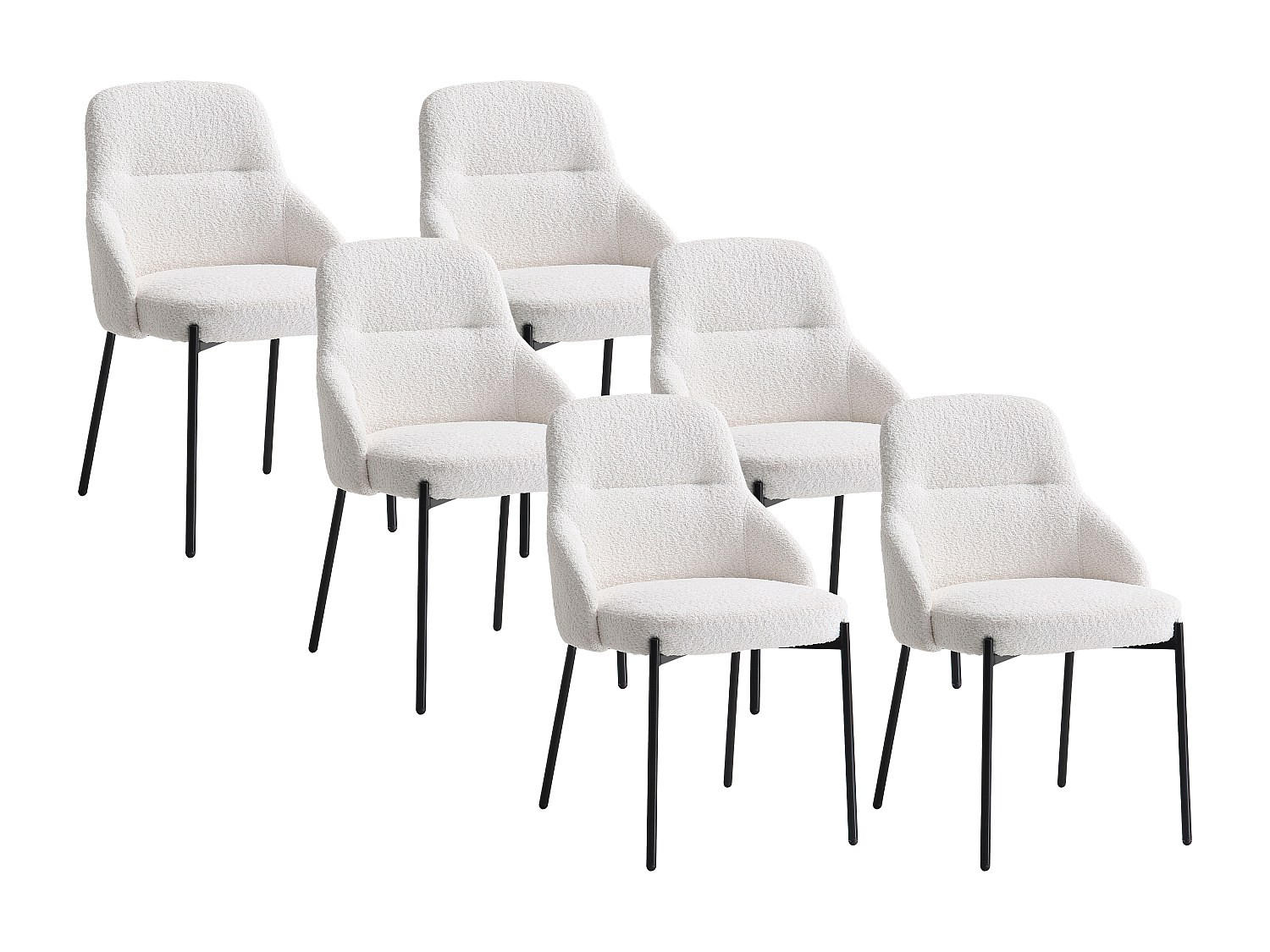 STUHL - 53cm x 59cm - Polyester - weiß - LIAMONA - Weiß, Textil (53/84/59cm) - Vente-Unique