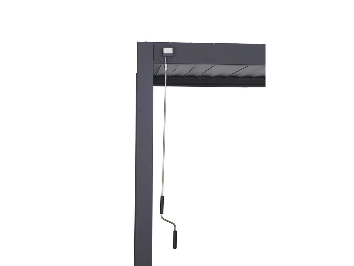 LAMELLENDACH-PERGOLA Mirador Basic 3x3,6 m Anthrazit Aluminium - Grau, Kunststoff (360/240/300cm) - Green Spirit