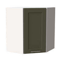 ECKHÄNGESCHRANK Oslo W10/60 Weiß / Reed Green Matt 60 / 60 / 72cm - Weiß/Grün, Holz/Holzwerkstoff (60/72/60cm) - Feldmann-Wohnen