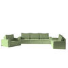 SOFASET Sande 3-2-1 Stoff Alpine - Hellgrün, Holzwerkstoff/Textil (292/85/90cm) - Fun Möbel