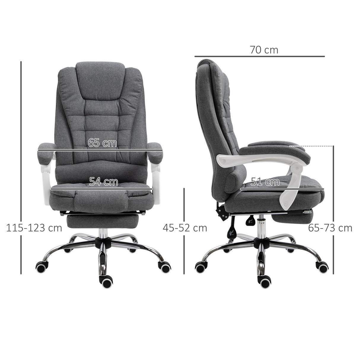 BÜROSTUHL Kristianstad Lund Grau Eisen - Grau, Textil/Metall (70/118/65cm) - Jamb