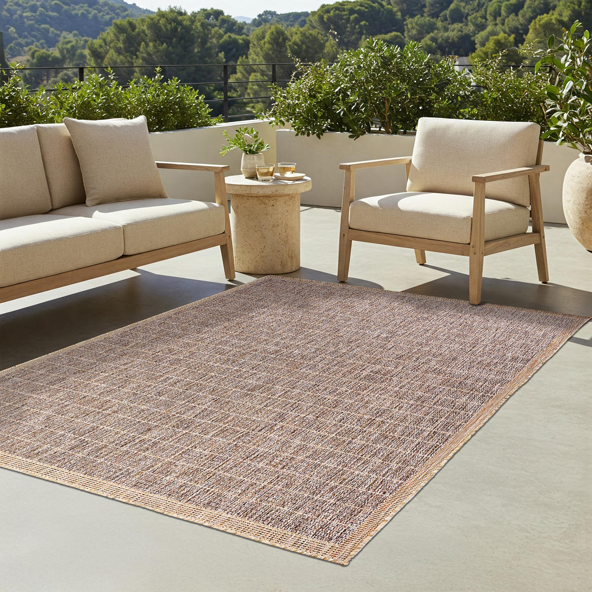 TEPPICH YUCANA Beige Outdoor Flachgewebe 200/300 cm - Beige, Textil (200/300cm) - Tapiso