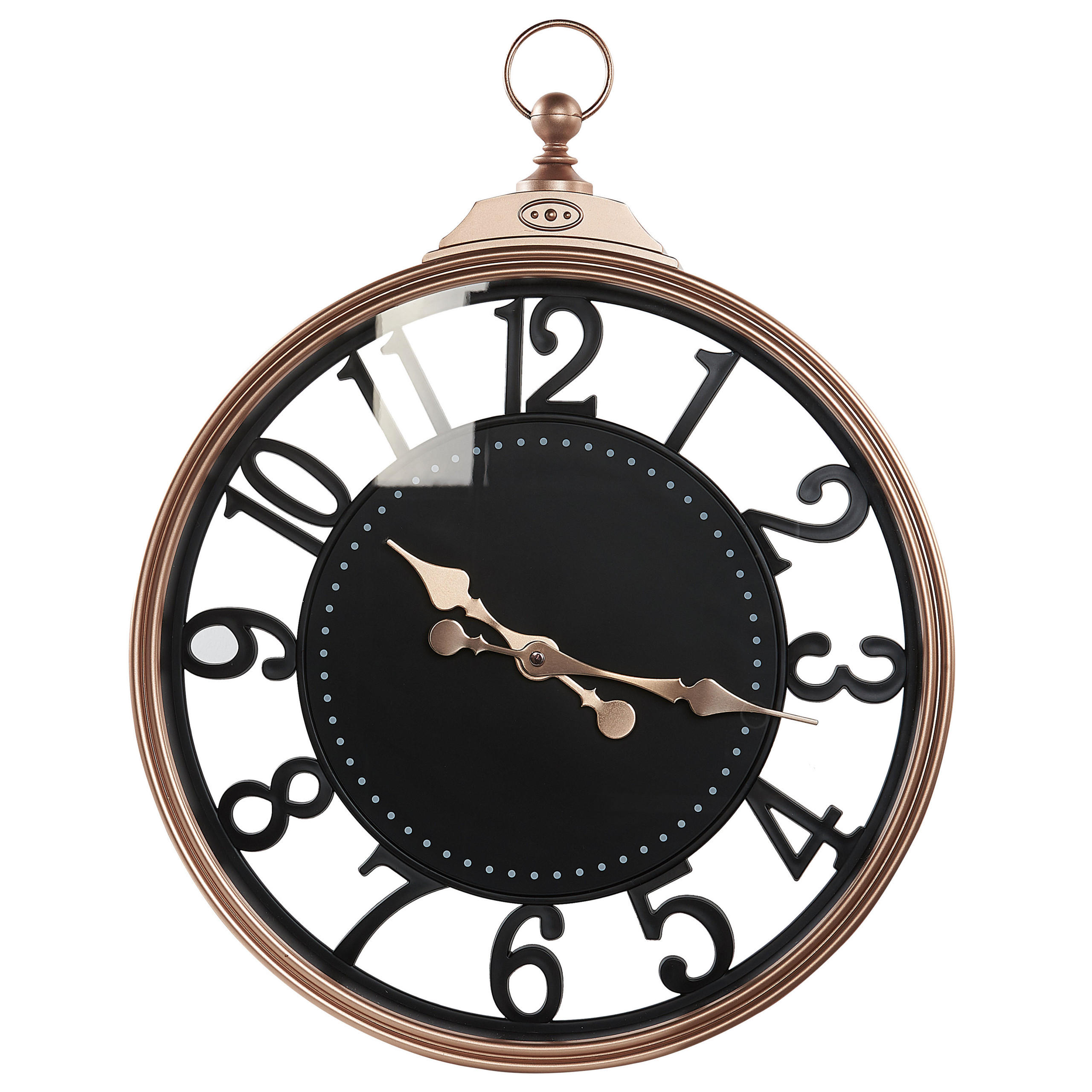 WANDUHR Kunststoff schwarz/kupfer Alloza - Schwarz, Kunststoff (44/52/5cm) - Beliani
