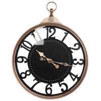 WANDUHR Kunststoff schwarz/kupfer Alloza - Schwarz, Kunststoff (44/52/5cm) - Beliani