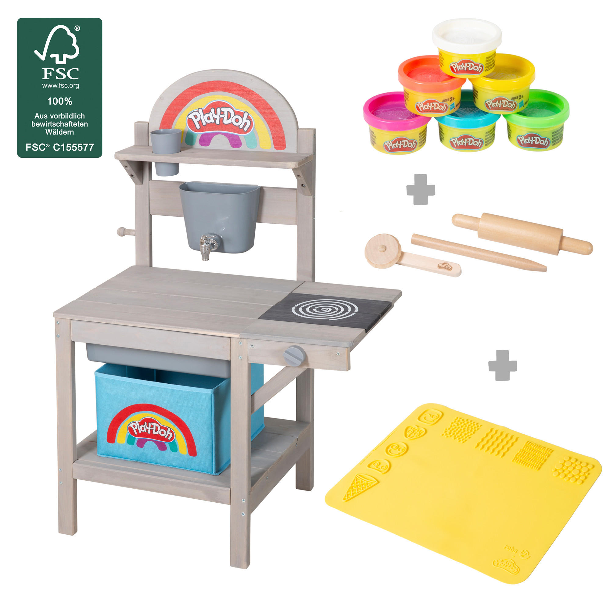 MATSCHKÜCHE roba x Play-Doh - Grau, Holz (65/35cm) - Roba