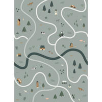 FOTOTAPETE Traktoren und Bauernhoftiere 200 x 279 cm - Grün, Papier (200/279cm) - ESTAhome