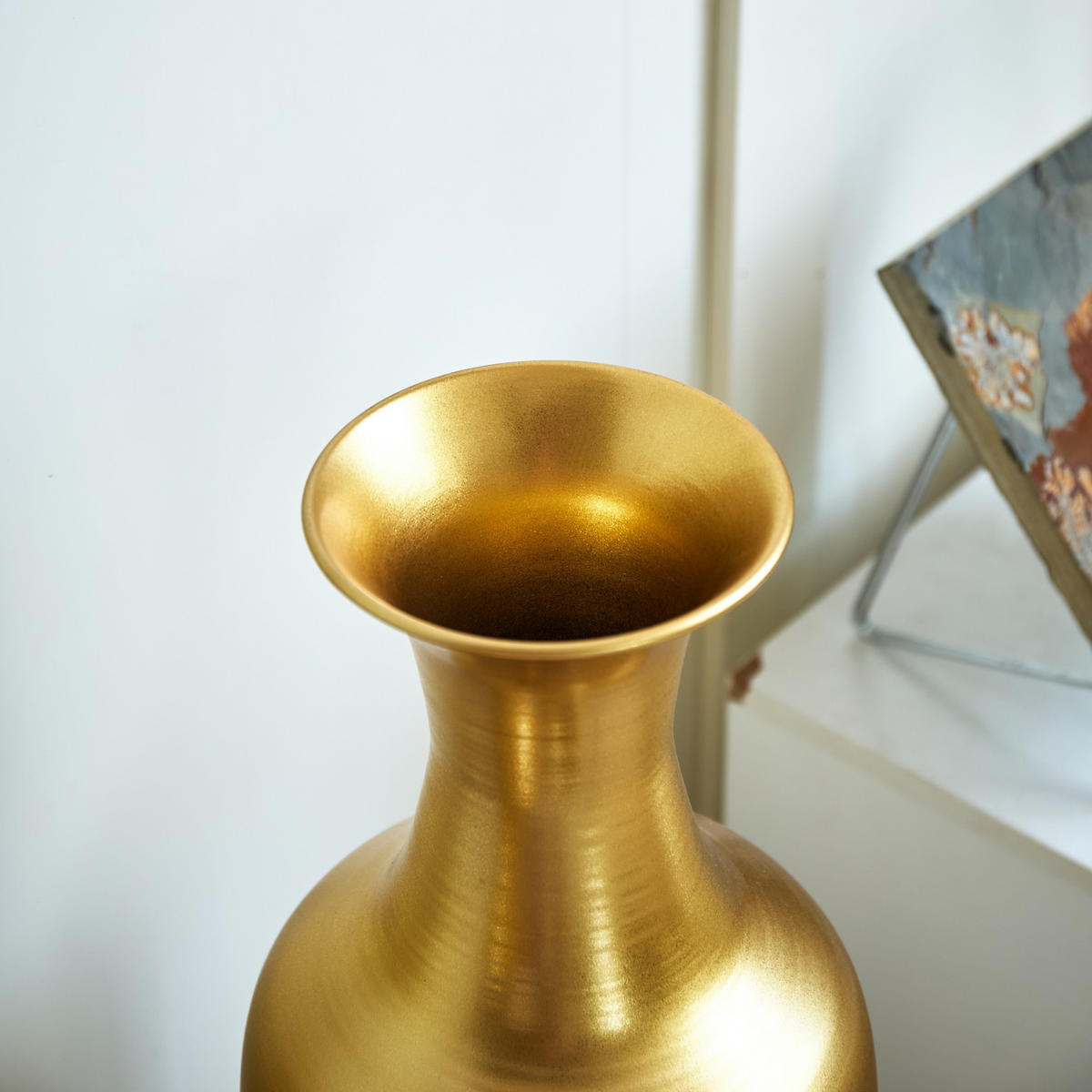 BODENVASE Metallvase,50/66/83 cm,3 tlg.Dekovase,Blume-Goldfarben - Goldfarben, Metall (83cm) - LVHOM
