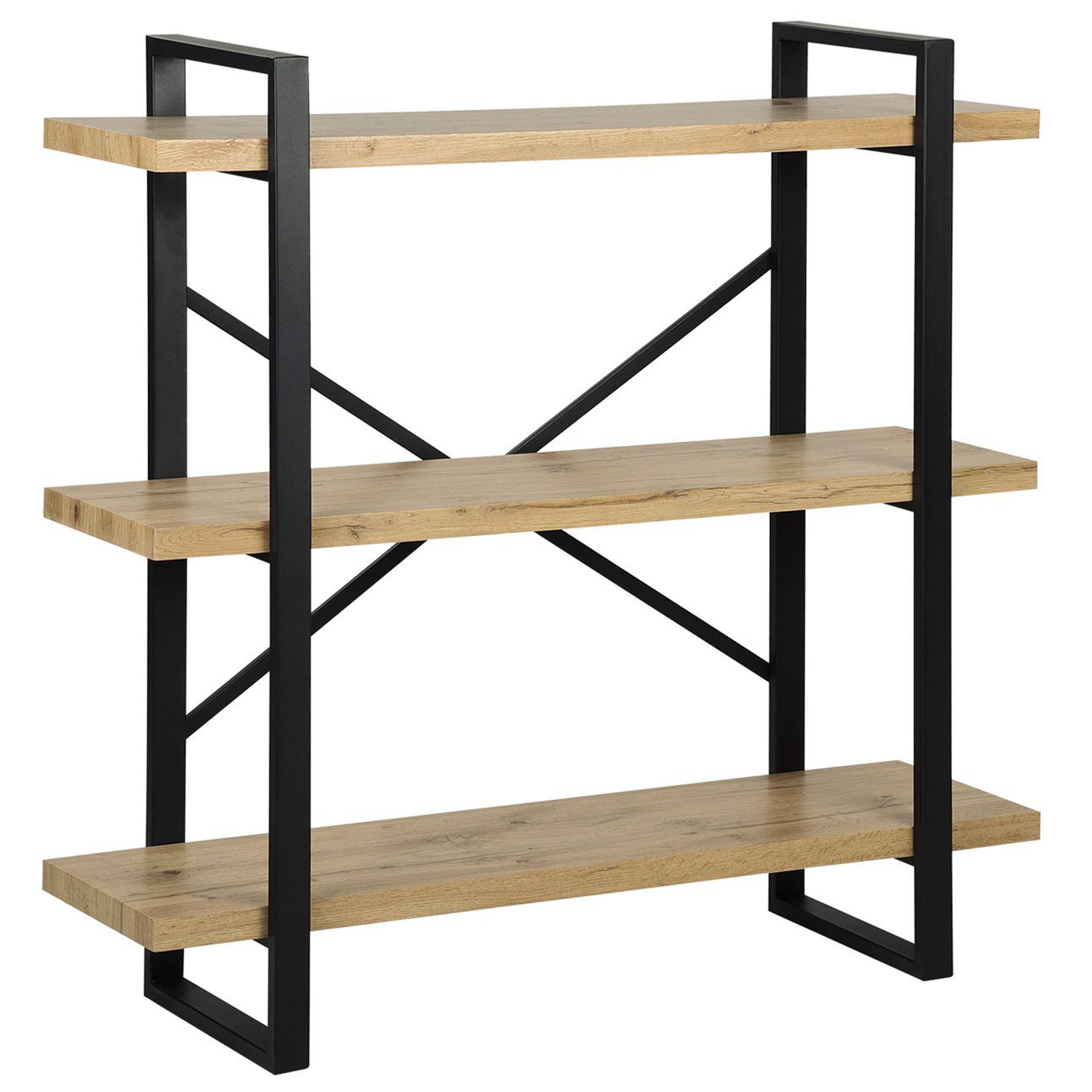 REGAL 3 Fächer Timber - Hellbraun, Holzwerkstoff (111/111/35cm) - Beliani