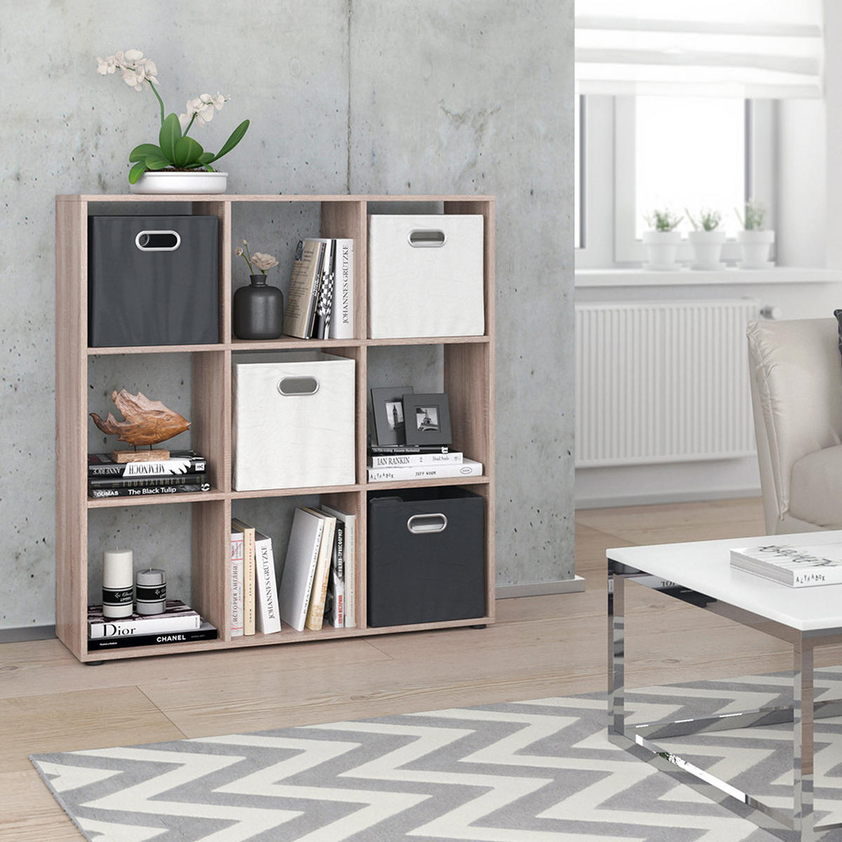 RAUMTEILER Nove Sonoma 104 x 108 cm - Sonoma Eiche, Holzwerkstoff (104/108/29cm) - Vicco