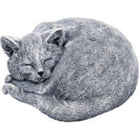 STEINFIGUR Kater Carlos schlafend Katze frostfest Gartenfigur - Grau, Stein (24/12/24cm) - stoneandstyle