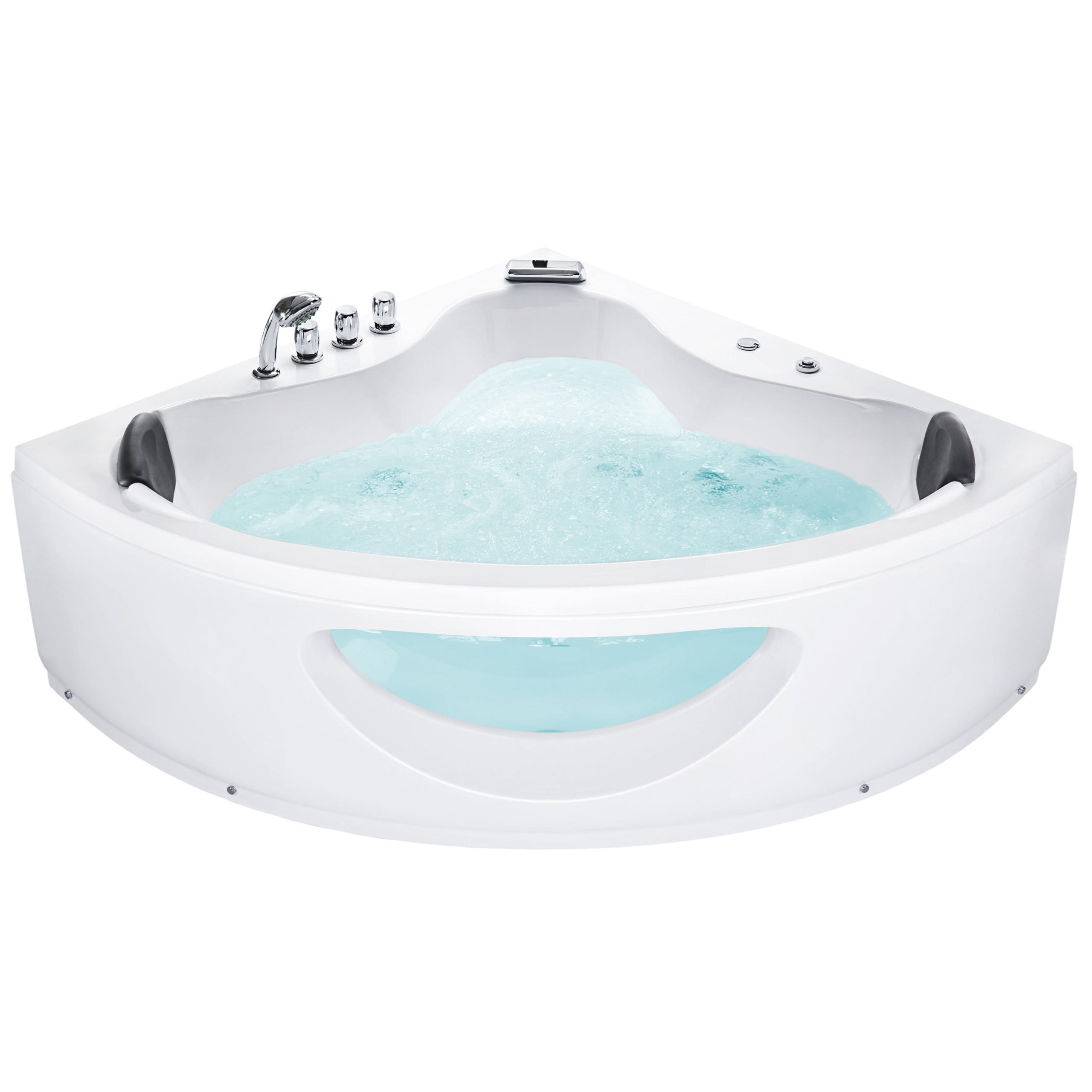 WHIRLPOOL-BADEWANNE mit LED 138x190x61 cm weiß Tocoa - Weiß, Kunststoff (138/61/190cm) - Beliani