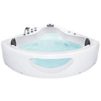 WHIRLPOOL-BADEWANNE mit LED 138x190x61 cm weiß Tocoa - Weiß, Kunststoff (138/61/190cm) - Beliani
