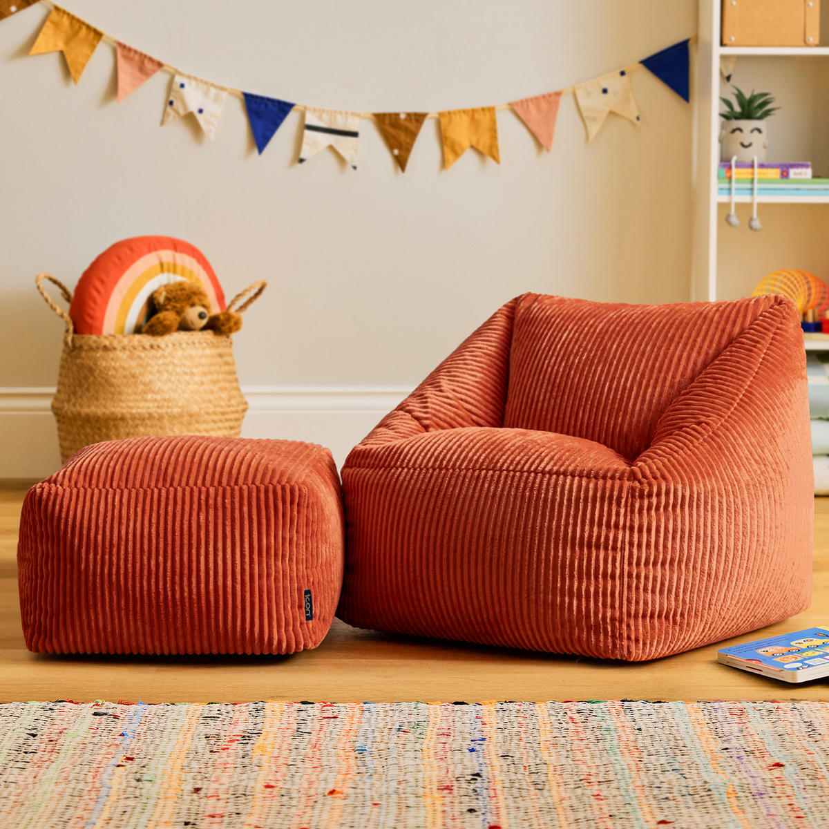 KINDERSITZSACK mit Hocker Natalia - Orange, Textil (55/44/55cm) - icon