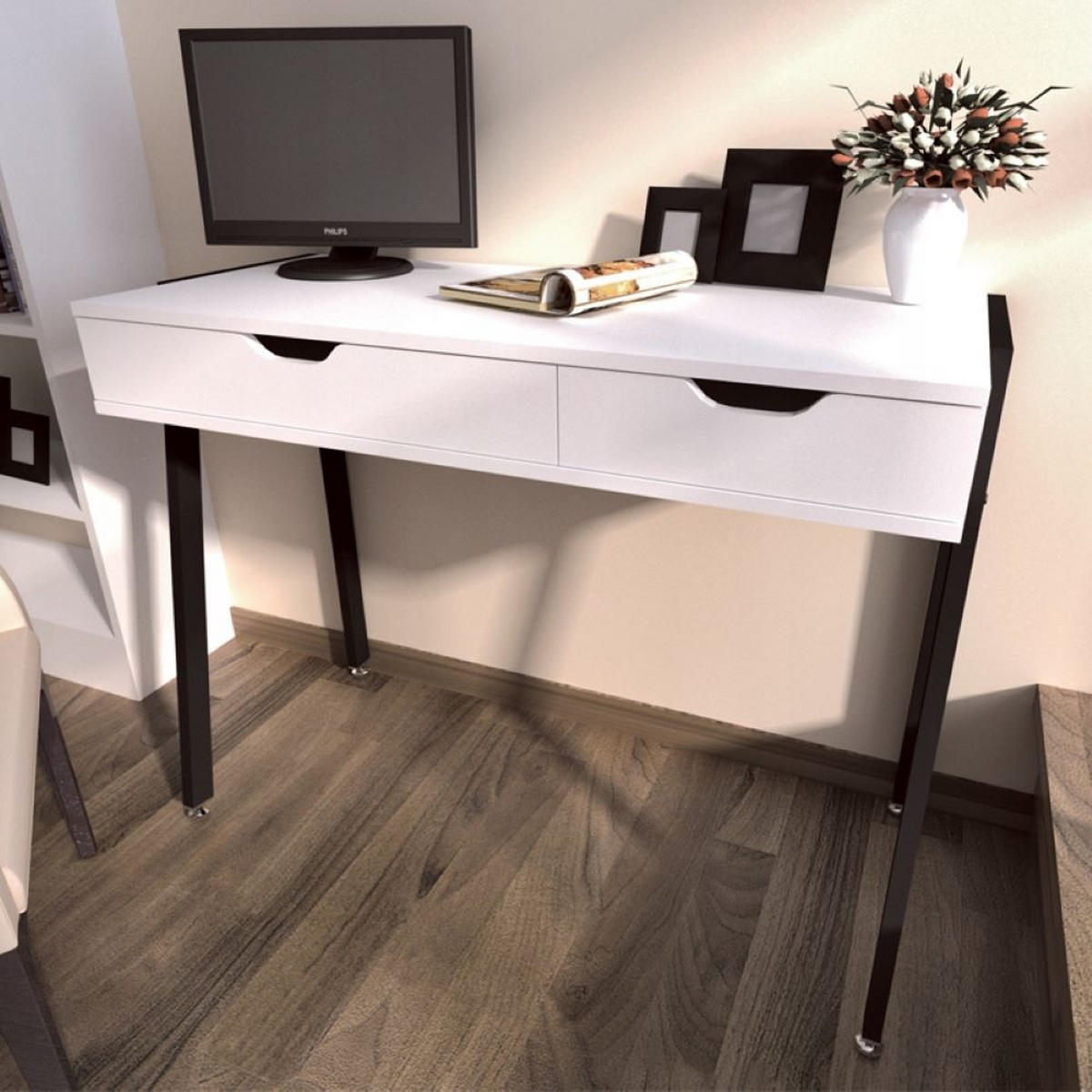 SCHREIBTISCH, weiß 80/40/90 cm - Weiß, Holzwerkstoff (80/40/90cm) - Rebiko