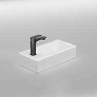 WASCHBECKEN Rechteckig Mit Hahnloch rechts Weiß 36,5 / 18 / 9 cm - Weiß, Keramik (18/9/36.5cm) - EMKE