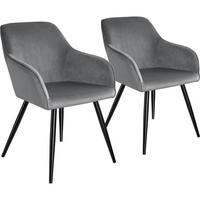 ESSZIMMERSTUHL 2er Set Marilyn 58 x 62 x 82 cm grau/schwarz - Schwarz/Grau, Textil (58/82/62cm) - tectake