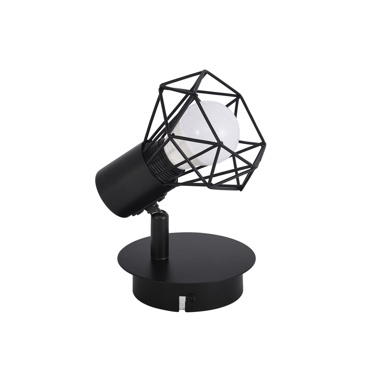 WANDLEUCHTE Diamonds 17/8/8 cm - Schwarz, Metall (8/8/17cm) - Nettlife
