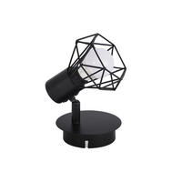 WANDLEUCHTE Diamonds 17/8/8 cm - Schwarz, Metall (8/8/17cm) - Nettlife