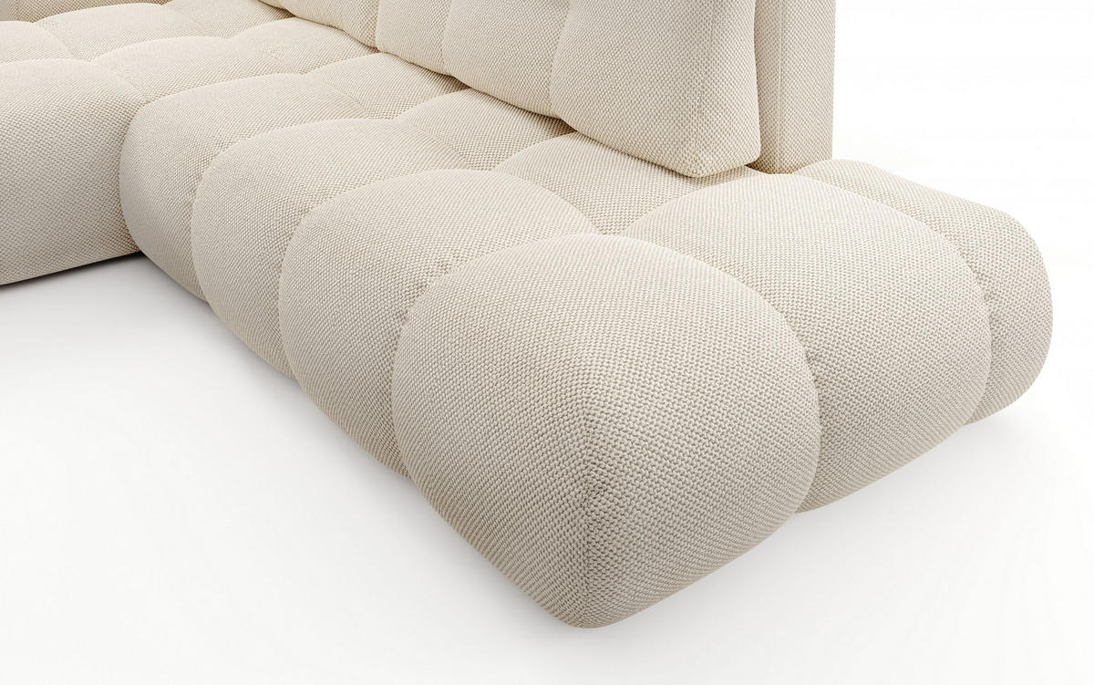 ECKSOFA DUCA L-S Beige Jersey mit Schlaffunktion - Beige, Holz (266.5/266.5cm) - MASSENO