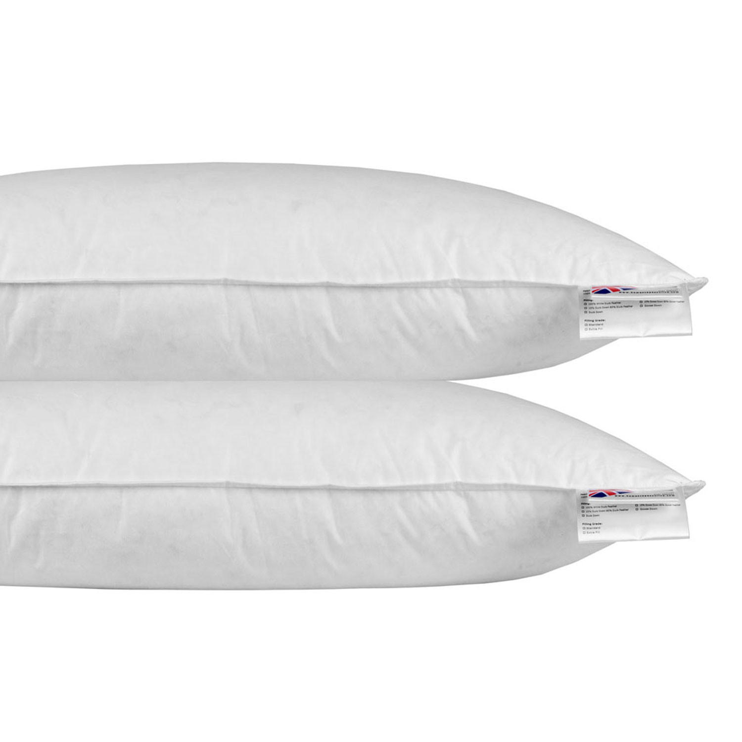 KOPFKISSEN 2er-Set Federn & Daunen 40/80 cm - Weiß, Textil (40/80cm) - Homescapes