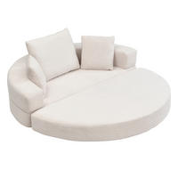 SCHLAFSOFA 173x176 cm klappbar mit Cordbezug und Kissen - Beige, Kunststoff (173/40/176cm)
