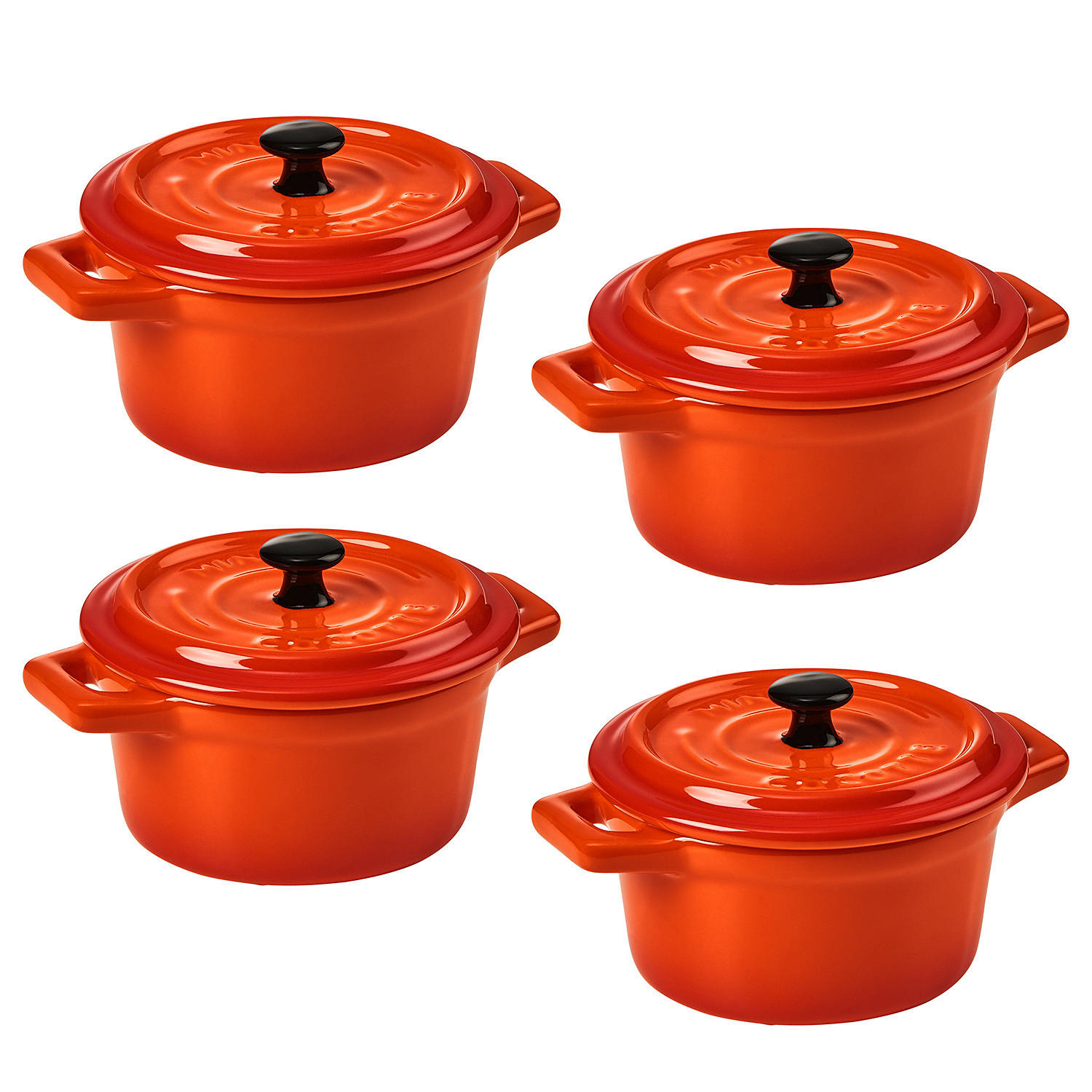 MINI-AUFLAUFFORM (4er Set) C'est Si Bon - Orange, Stein (14/9/7cm) - Butlers