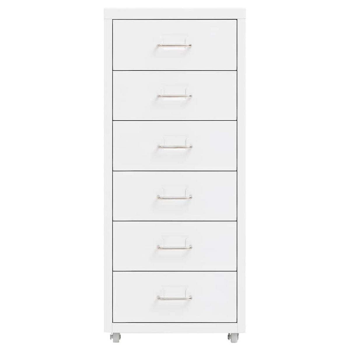 AKTENSCHRANK Mit Rollen Weiss 28/41/69 Cm Metall - Weiß, Metall (41/69/28cm) - vidaXL