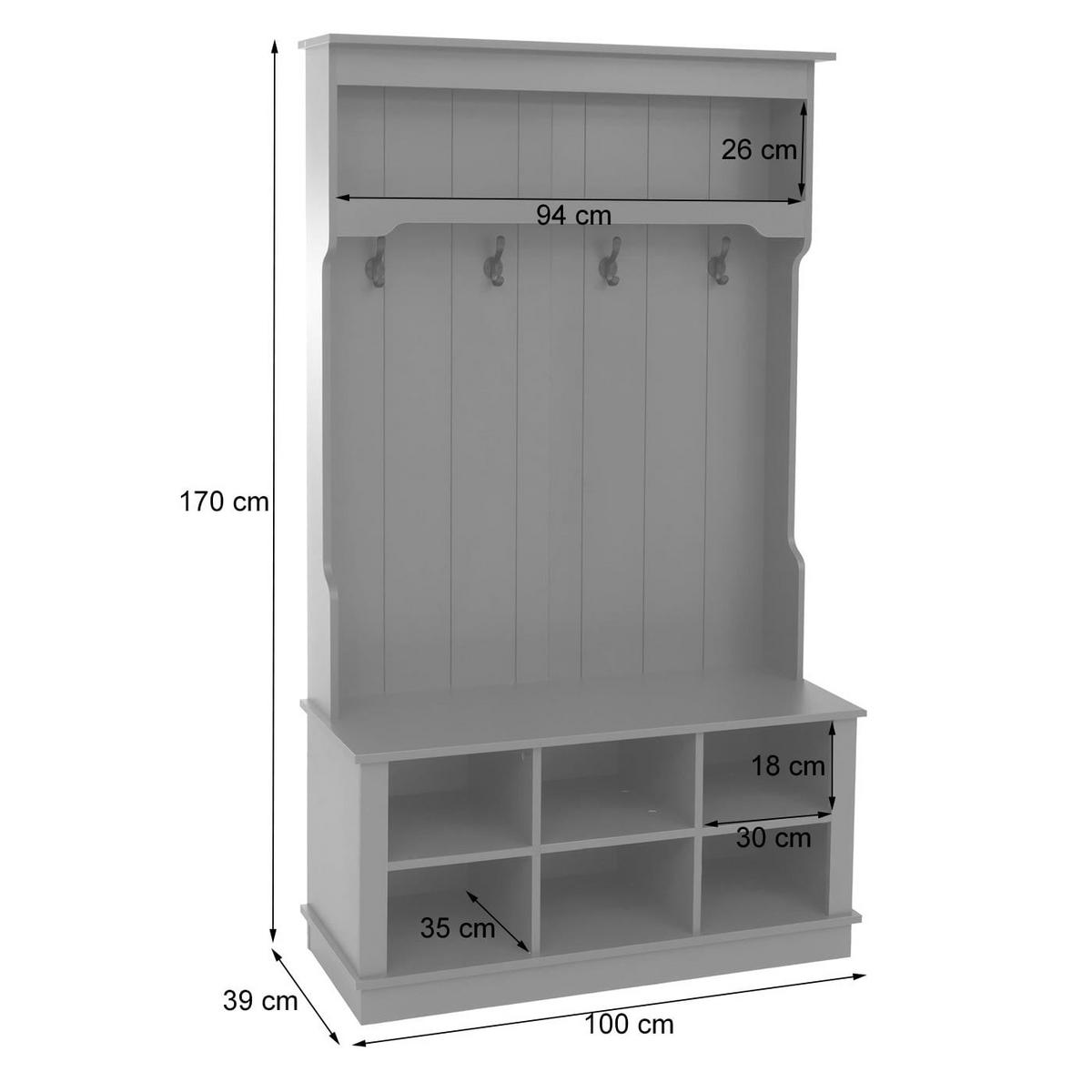 GARDEROBE Beige - Beige, Holz (100/170/39cm) - MCW