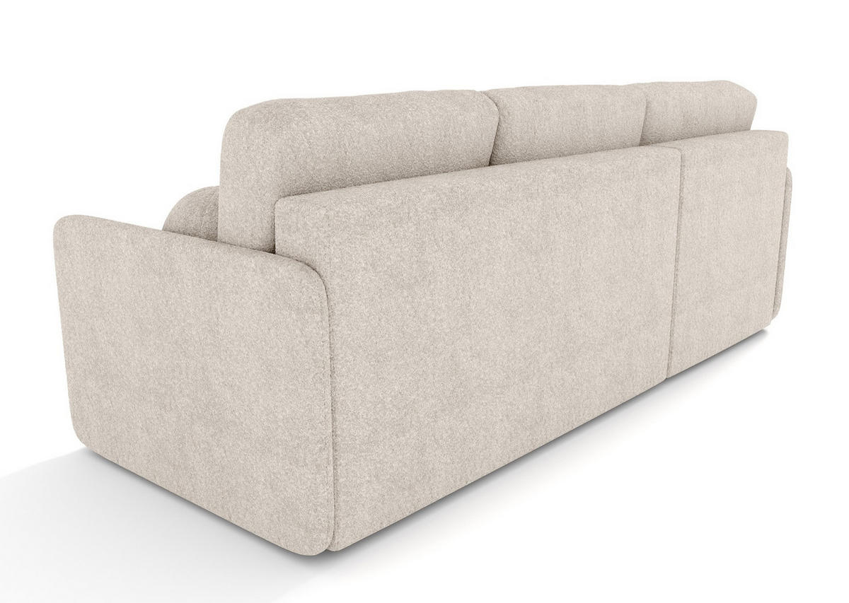 ECKSOFA Bloom Beige Bouclé - Beige, Textil (212/142cm) - Selsey