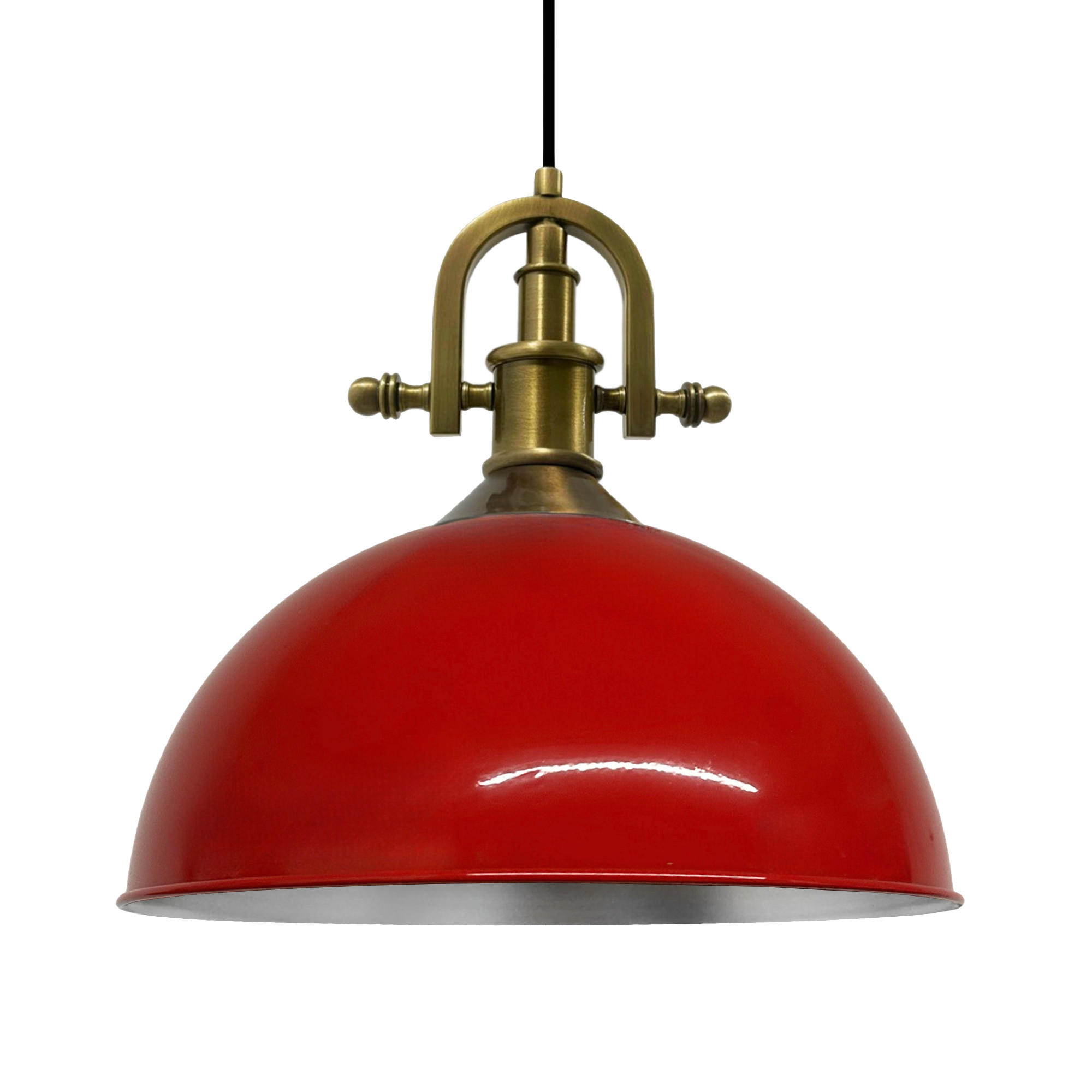 PENDELLEUCHTE Lipeo Vintage 40/23 - Silberfarben/Rot, Metall (23/40/23cm) - Bamyum