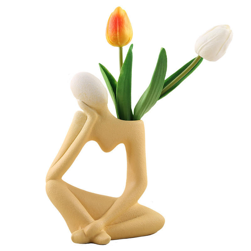 VASE 14 x 8,5 x 19 cm Keramik - Gelb, Keramik (8.5cm) - LIBRATON