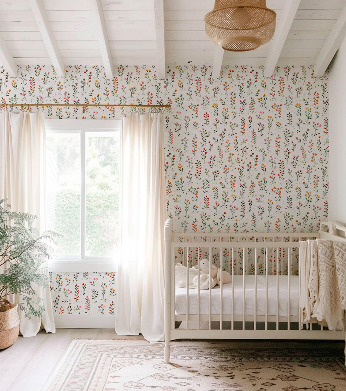 VLIESTAPETE Queyran, Blumenherbarium 50cm x 10m, Mehrfarbig - Multicolor, Papier (50/1000cm) - Lilipinso