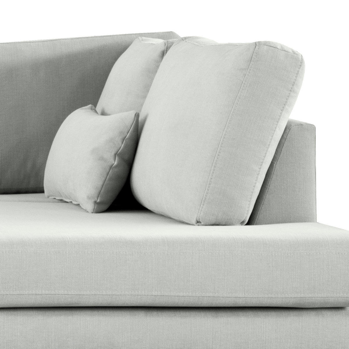 ECKSOFA mit Ottomane - Eichefarben/Grau, Naturmaterialien/Eichenholz (287/219cm) - home24