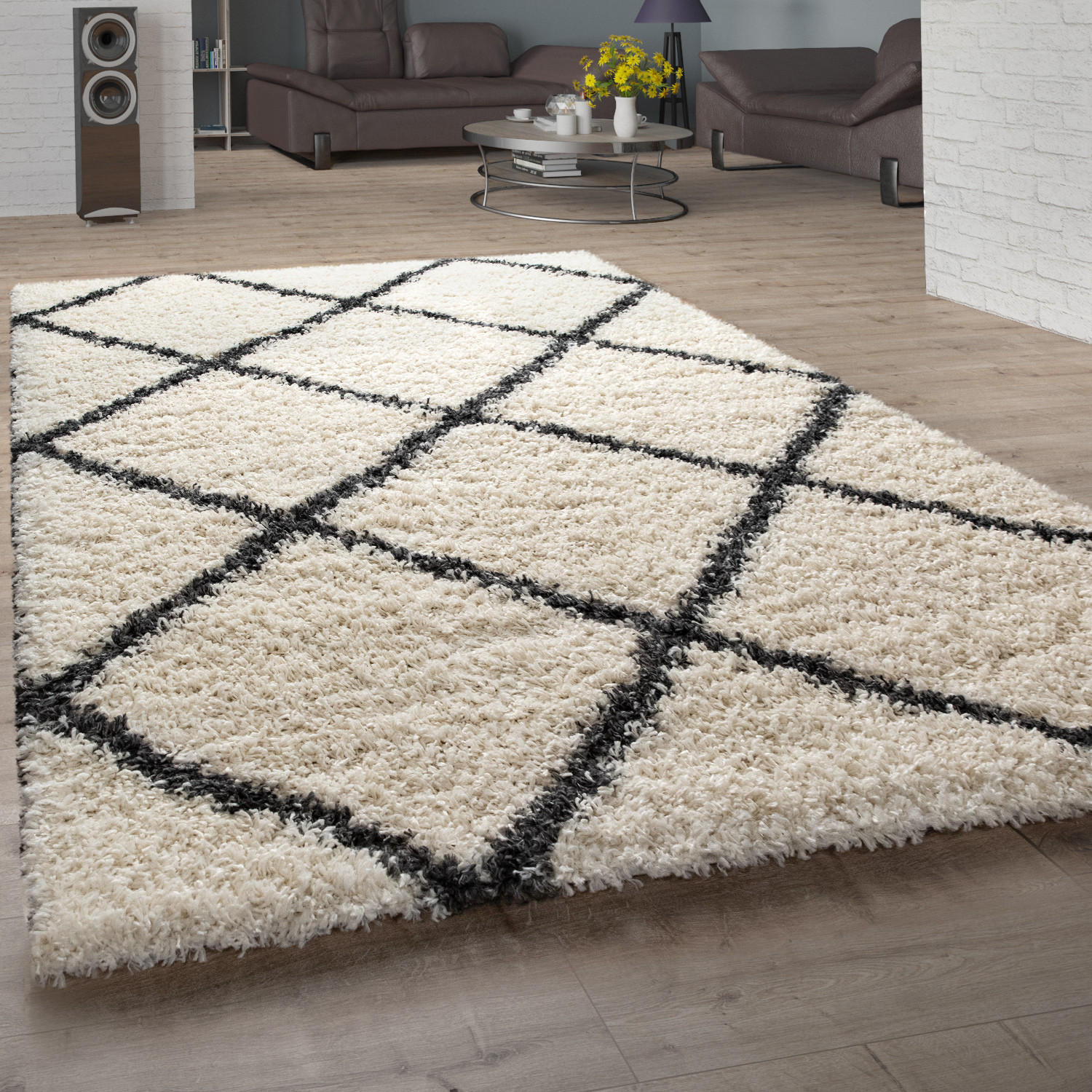 HOCHFLORTEPPICH 150/150 cm Kalmar 441 - Creme, Textil (150/150cm) - Paco Home