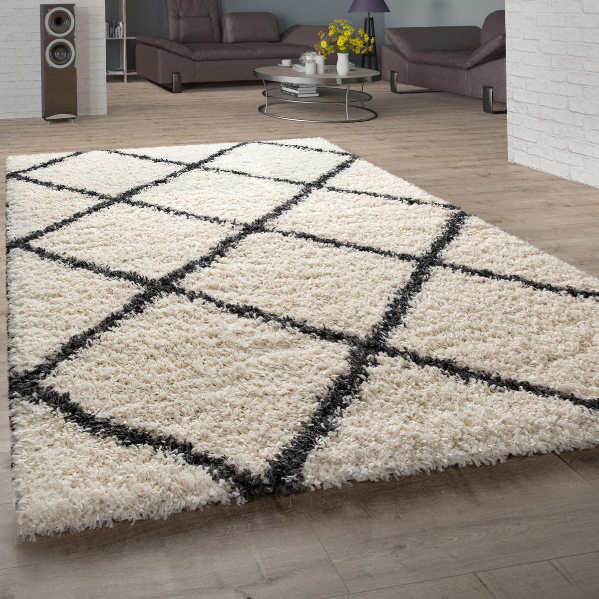HOCHFLORTEPPICH 150/150 cm Kalmar 441 - Creme, Textil (150/150cm) - Paco Home