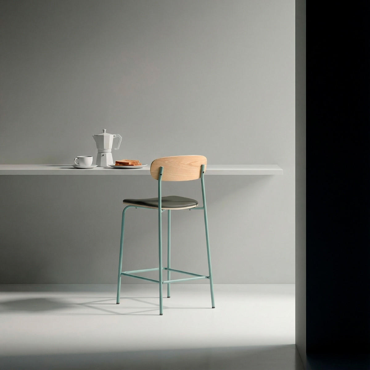 HOCKER 2er-Set aus Kunstleder mit Metallfüßen 41/95/50 cm - Grün, Metall (41/95/14cm) - Calicosy