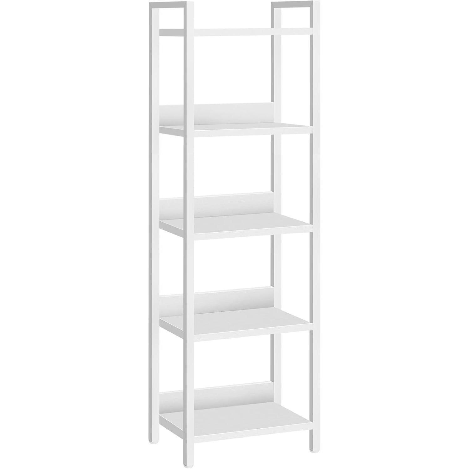 BÜCHERREGAL Standregal 5 Ebenen Weiß 24 x 33 x 131 cm - Weiß, Metall (33/131/24cm)