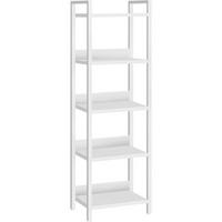 BÜCHERREGAL Standregal 5 Ebenen Weiß 24 x 33 x 131 cm - Weiß, Metall (33/131/24cm)