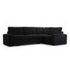 ECKSOFA L Form Treville Schwarz 296/196/94 cm – Rechts, mit Bettkasten und Schlaffunktion - Schwarz, Kunststoff/Textil (296/196cm) - AX Living