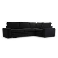 ECKSOFA L Form Treville Schwarz 296/196/94 cm – Rechts, mit Bettkasten und Schlaffunktion - Schwarz, Kunststoff/Textil (296/196cm) - AX Living