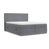 BOXBETT Nuvia 180/200 cm Grau im Neve Stoff - Schwarz/Grau, Holz/Holzwerkstoff (180/200cm) - AltaBeds