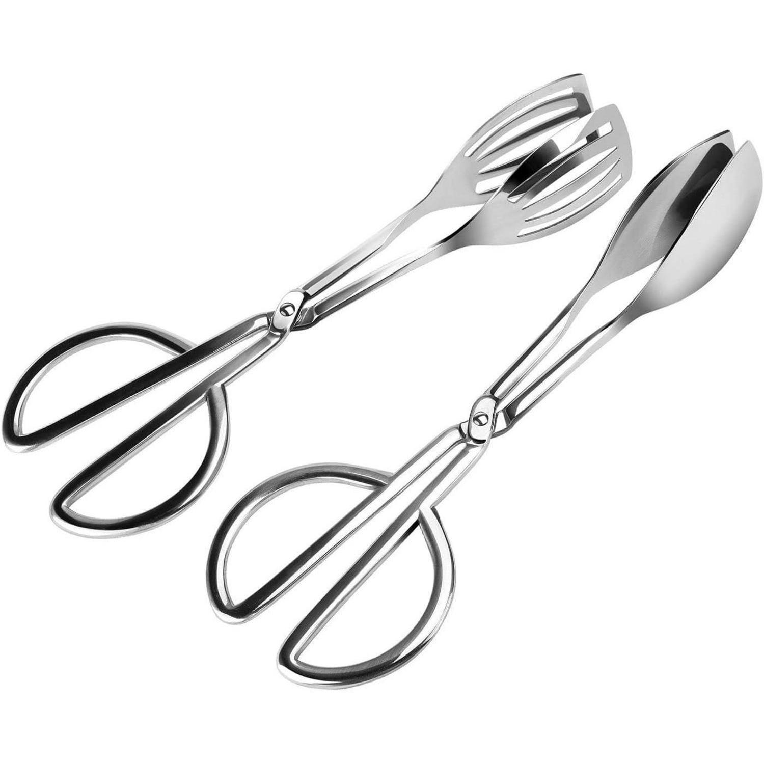 KÜCHENZANGE 2-teiliges Set Edelstahl - Silberfarben, Metall (10.6/0.1/28.4cm)