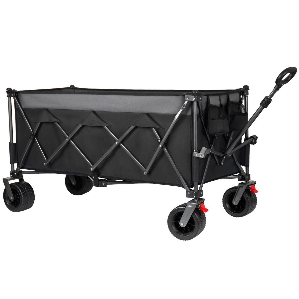 TRANSPORTWAGEN, extra groß faltbar, 300L, 250kg, Vier-Wege-Montage, schwarz - Schwarz, Metall (26.5/73/41.5cm) - Vallsero