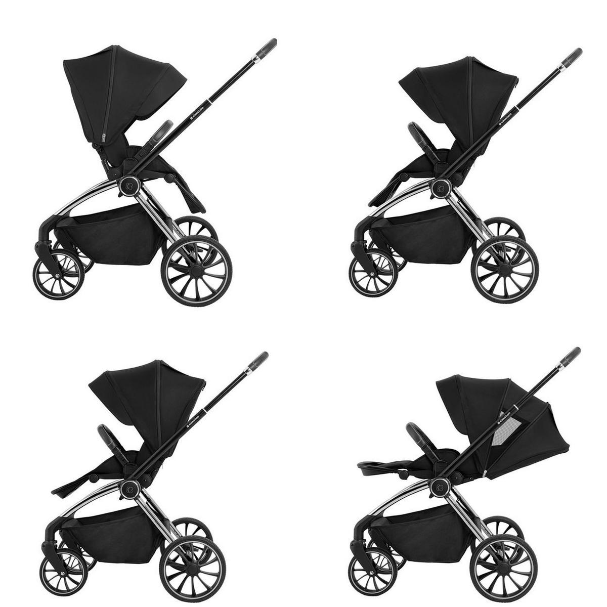 KOMBIKINDERWAGEN Kara 2 in 1 dunkelgrün Babywanne, Sportsitz, Wickeltasche, Federung - Grün, Metall (79/61/105cm) - Kikka boo